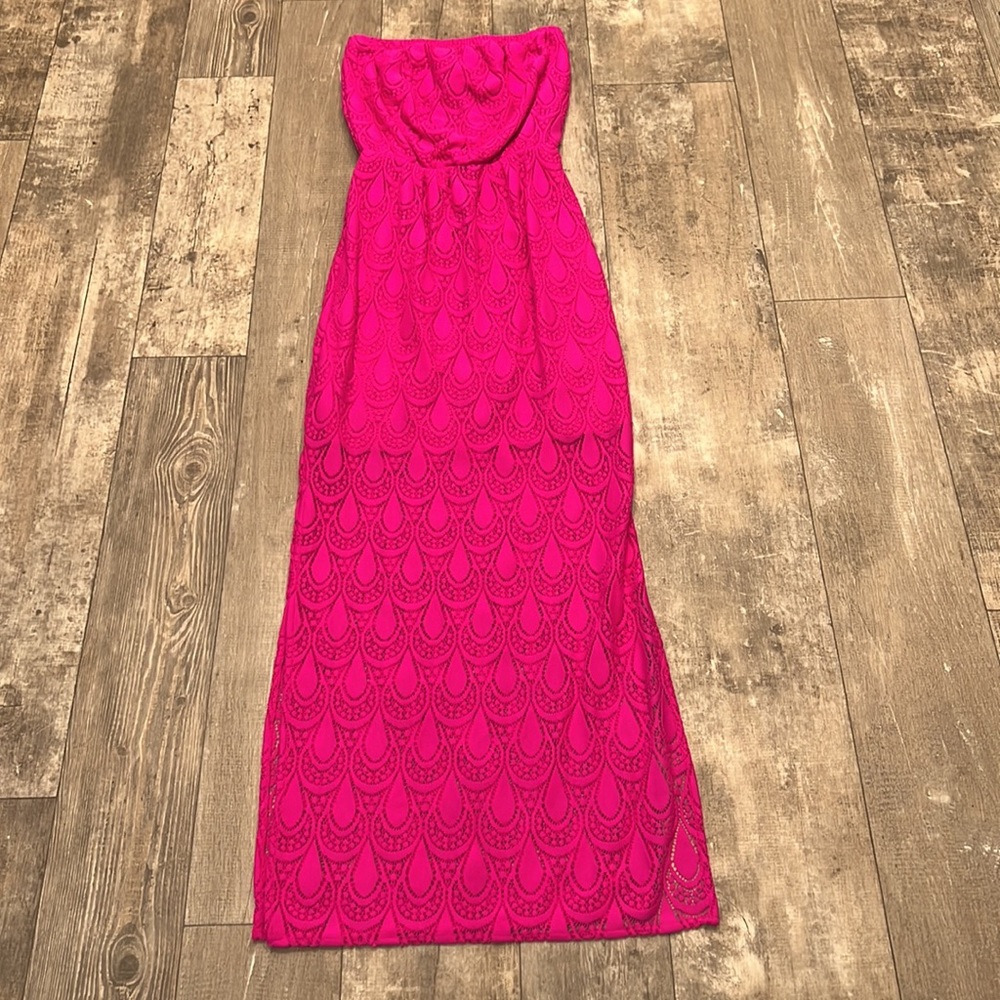 ✨HP✨ Lilly Pulitzer Hot Pink Emmett Maxi Dress Sz XS - Picture 3 of 4